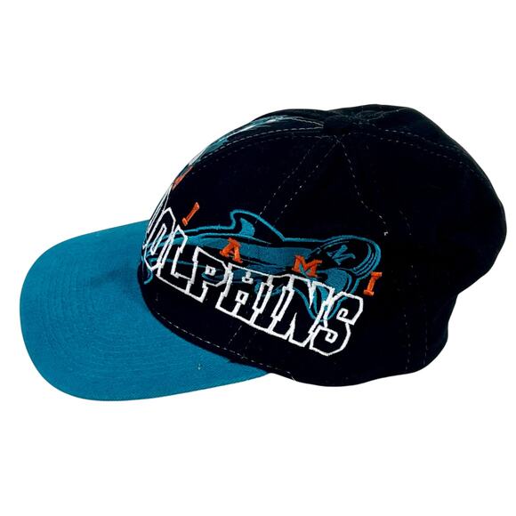 Vintage Miami Dolphins Dan Marino NFL Game Day Snapback Hat Cap Black 1990s - Picture 2 of 10